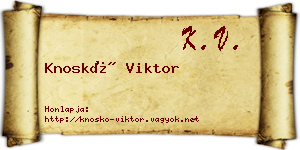 Knoskó Viktor névjegykártya